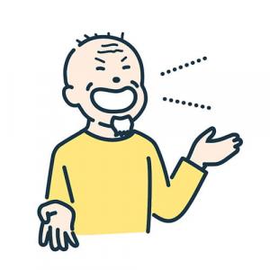 口を大きく開ける男性のイラスト