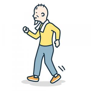 歩く高齢男性のイラスト