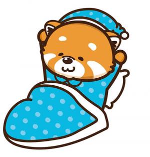 パジャマ姿で起床するかっちのイラスト