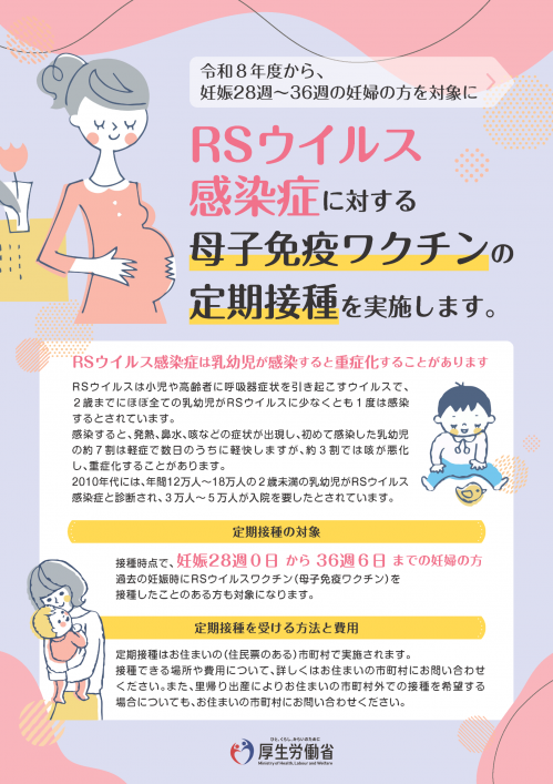 RSウイルス感染症に対する母子免疫ワクチンについてのポスター1