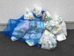 写真：カラス対策ネットの誤った使用例