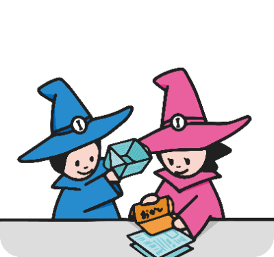 イラスト:紙を折って小物入れを作っている様子