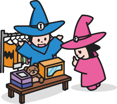 イラスト:フリーマーケットの様子