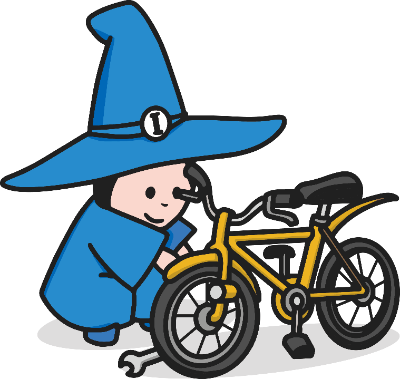 イラスト:自転車を修理している様子