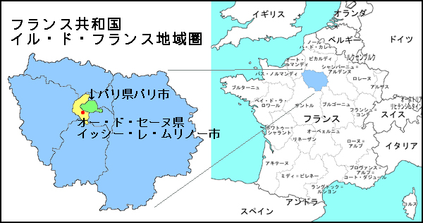 イッシー・レ・ムリノー市の位置の画像