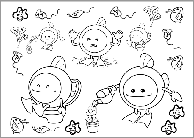 ぬりえ（スイスイくん）の画像