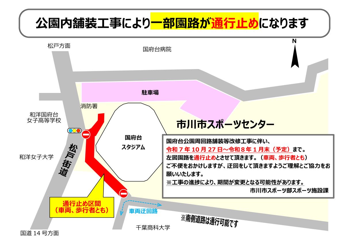 R7 国府台公園　通行止め 0000497019