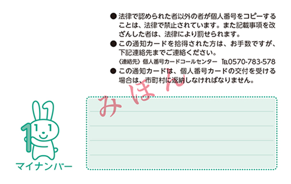 通知カード裏の画像2