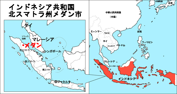メダン市の位置の画像