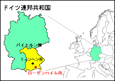 ローゼンハイム市の位置の画像