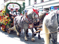 秋祭りの馬車の画像