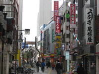 写真：市川駅周辺の商店街