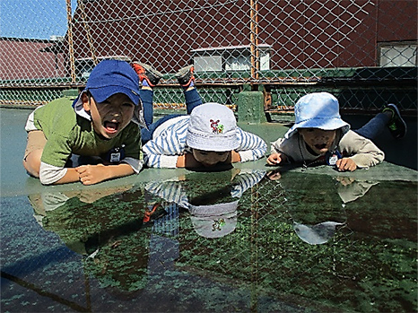 水たまりにぼくたちの顔が映ったよの画像