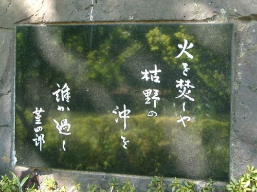 火を焚くや　枯野の沖を誰れか過ぐ　　能村登四郎