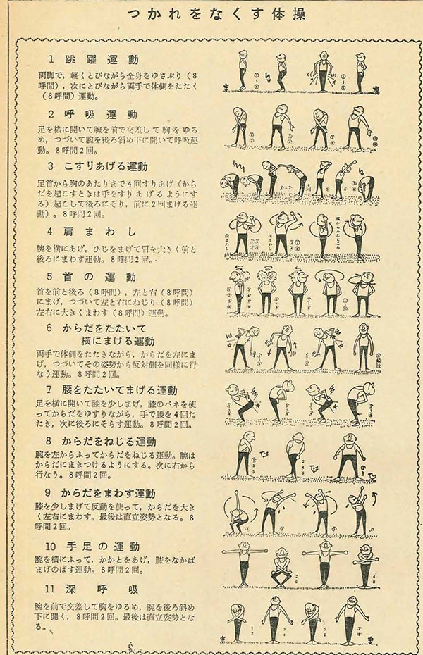 紙面の切り抜き つかれをなくす体操