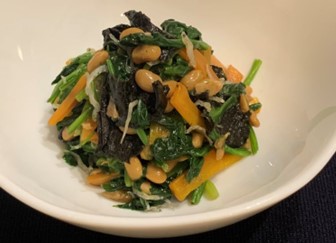 写真：ほうれん草のネバネバカリカリ和え