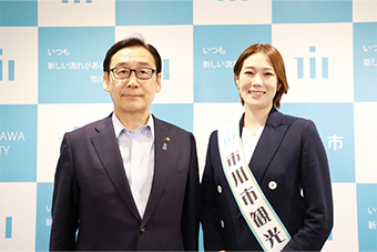 市川市観光大使 市長表敬訪問の画像