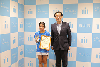 全日本小学生ソフトテニス選手権大会出場選手 市長表敬訪問の画像