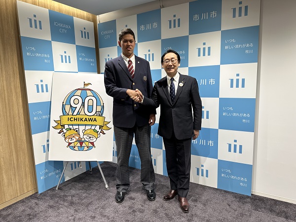 菊地ハルン選手(広島東洋カープドラフト指名) 市長表敬訪問の画像