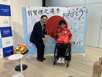 羽賀 理之 選手
（パリ2024パラリンピック車いすラグビー金メダル）
市長表敬訪問の画像