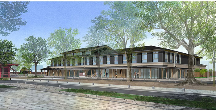 画像:八幡分庁舎建て替え後のイメージ(愛称:八幡市民交流館 ニコット)