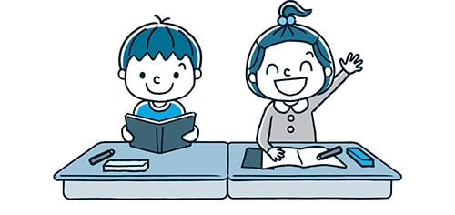 イラスト:子どもが勉強してる