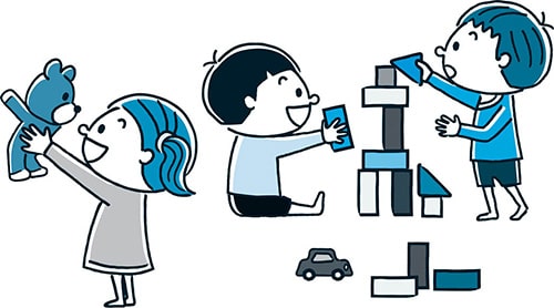 イラスト:子どもが遊んでるイラスト