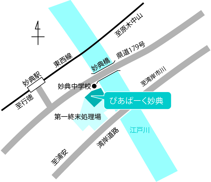 イラスト:ぴあぱーく妙典マップのイラスト