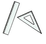 イラスト:定規と三角定規
