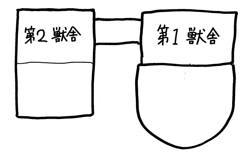 画像：オランウータンの暮らす獣舎のイラスト
